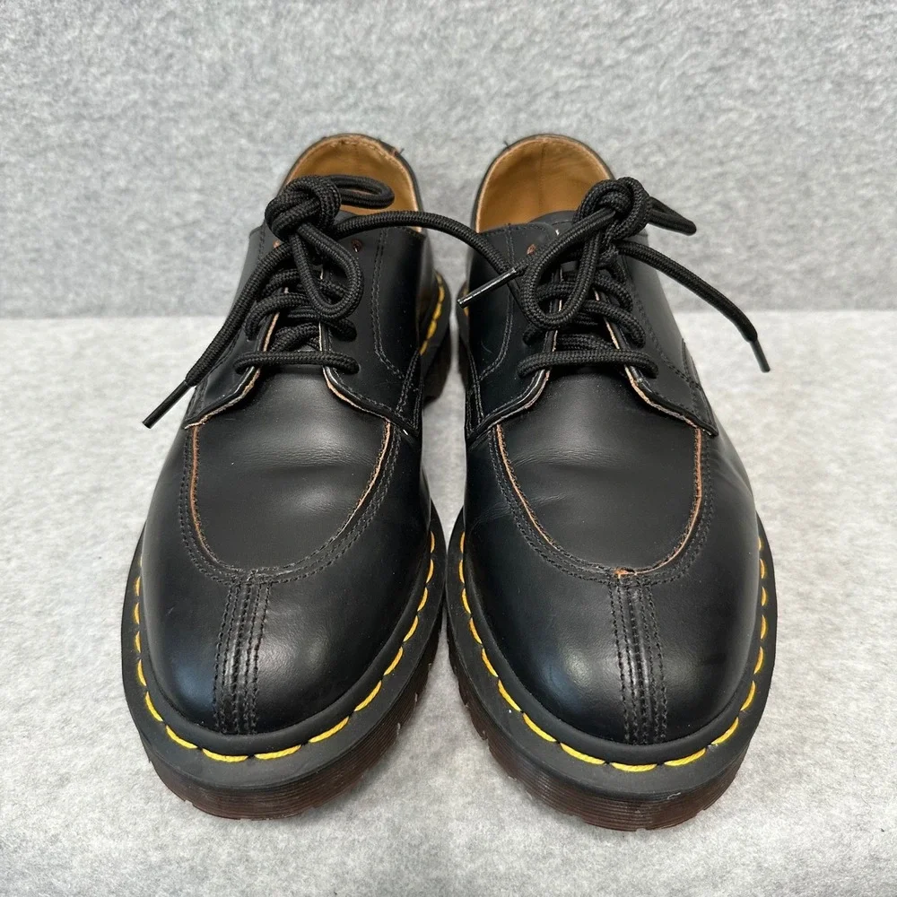 Dr Martens 2046 VTG Smooth Black Leather 5-Eye Oxford Lug Sole Shoes Size 8/7